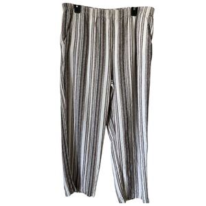 Orvis Women’s Vertical Stripe Pull-On - White & Brown (Size Large)